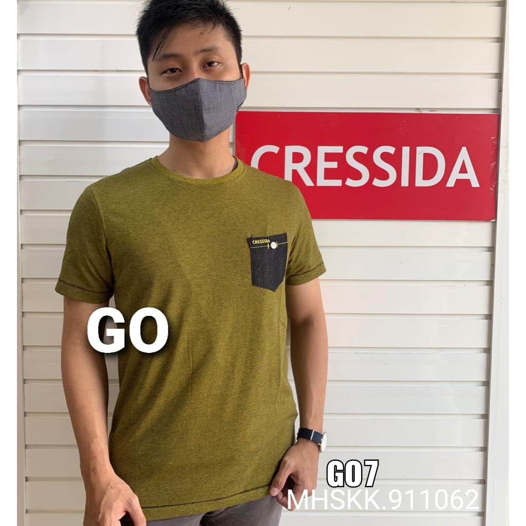 gof CRESSIDA KAOS Pakaian Pria Atasan Kaos Oblong Casual Santai Slimfit Lengan Pendek Original Brand