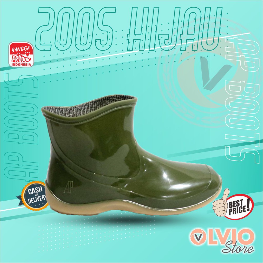 AP 2005 GREEN - BOOT KARET CEWEK - AP BOOTS