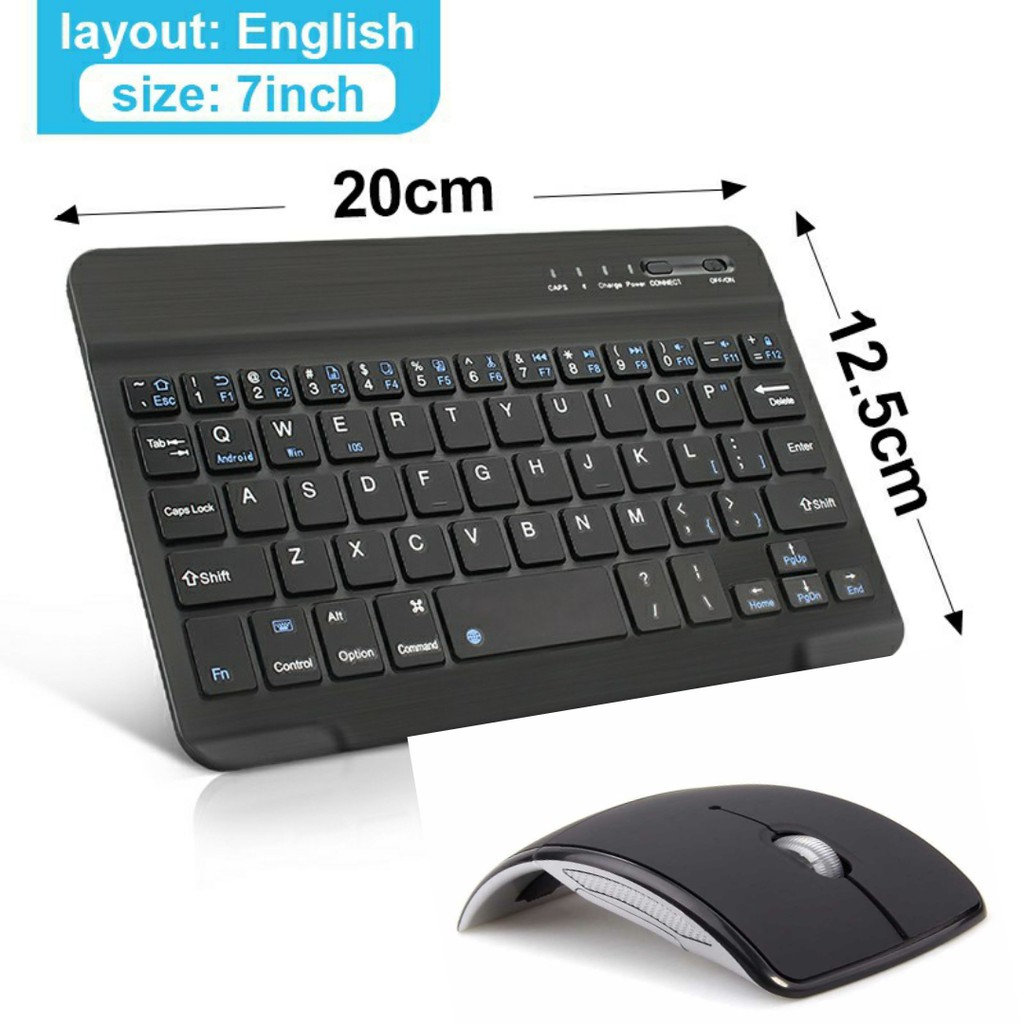 Set Keyboard Mouse Wireless Bluetooth Universal untuk laptop Handphone tablet