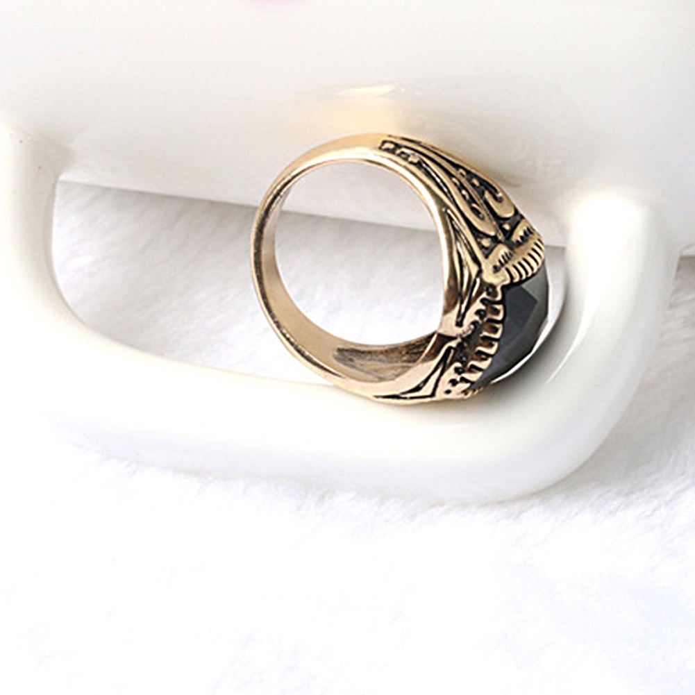 Hu Hu Hu Hu Hu Alat Bantu Pasang Kacamata♡ Cincin Pria Bahan Alloy Desain Ukiran Hias Permata Imitasi Gaya Retro Untuk Hadiah