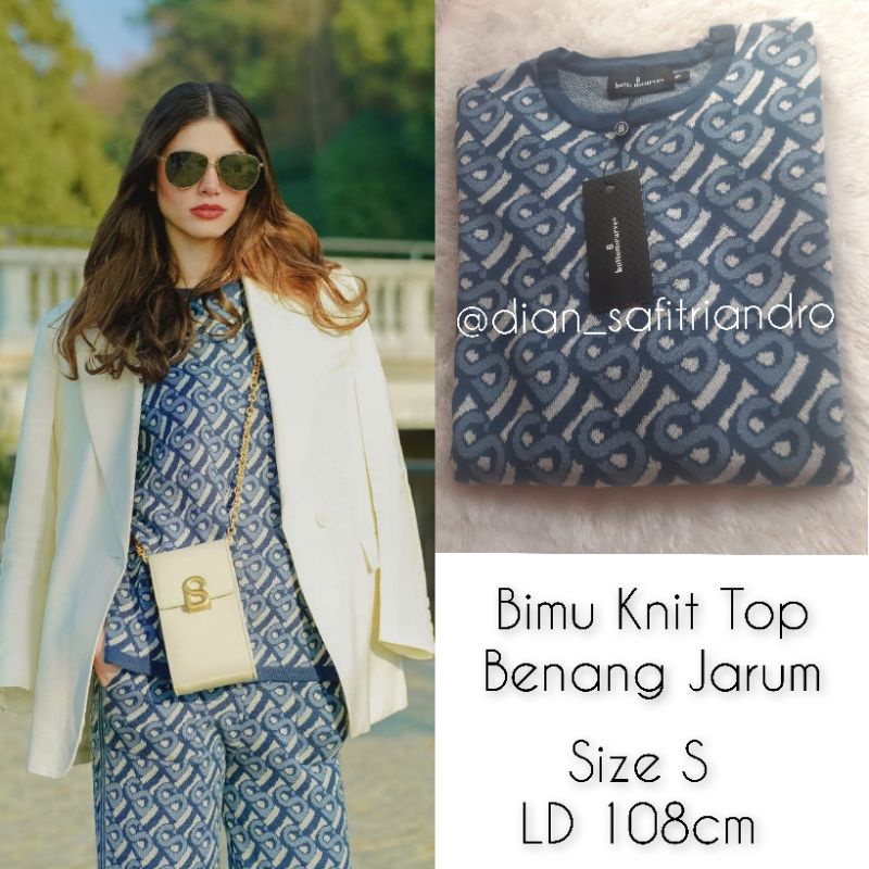 BIMU MONOGRAM KNIT TOP BENANG JARUM