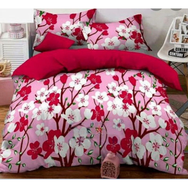 Sprei Homemade Home Made Sakura pink 180x200x30 120x200 Sarung Bantal