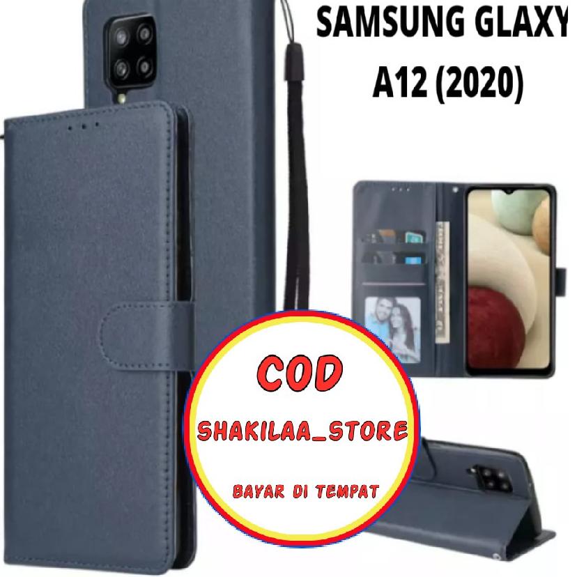 Terbaik CASE FLIP CASE KULIT FOR SAMSUNG GALAXY A12 2020 - CASING DOMPET-FLIP COVER LEATHER-SARUNG HP