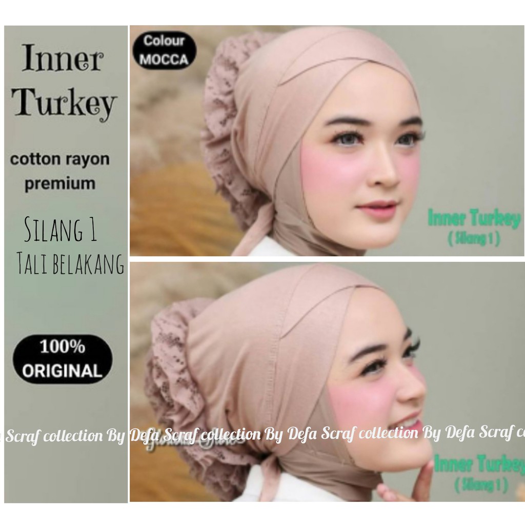 Inner ciput turki Cepol silang Tali Renda premium- Turky sifon - ciput mura