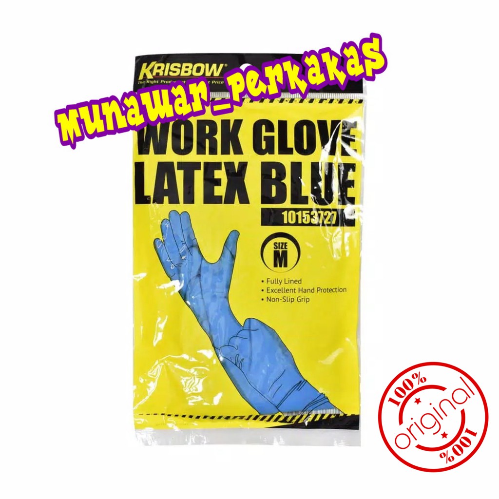 Krisbow Sarung Tangan Kerja Latex - Biru