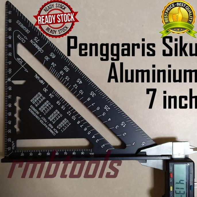 

Penggaris Speed Square 7 inch Aluminum Mistar Triangle Ruler Siku