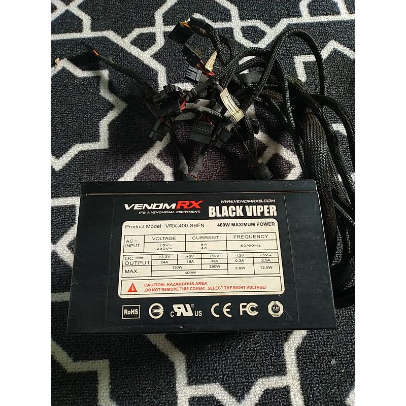 PSU pure 400watt venomRX Black Viper