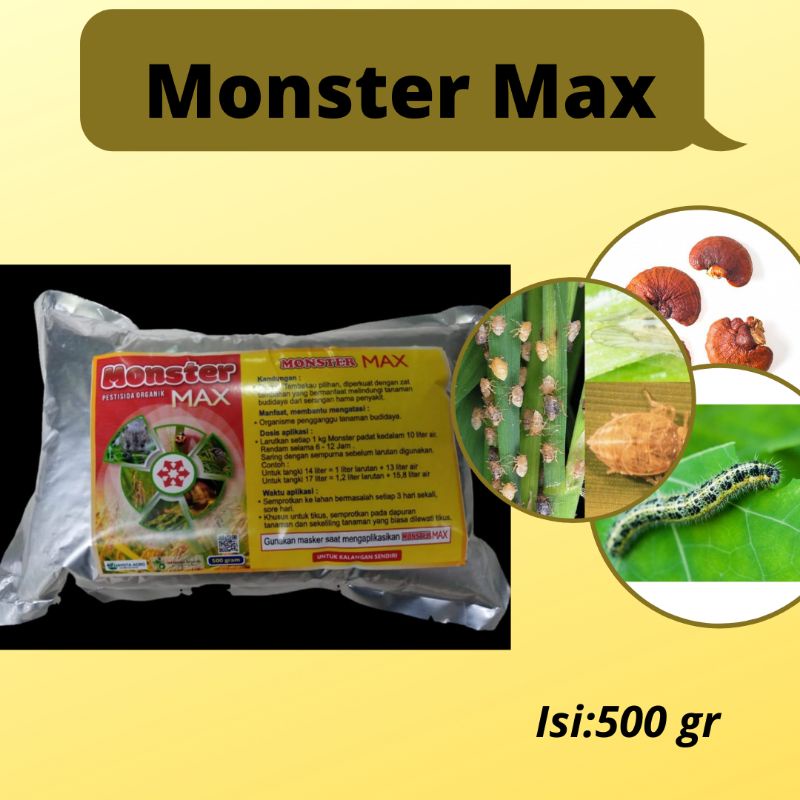 Monster max pestisida alami untuk ulat,Pestisida Organik MONSTER MAX 500 gr Pembasmi Hama Tanaman