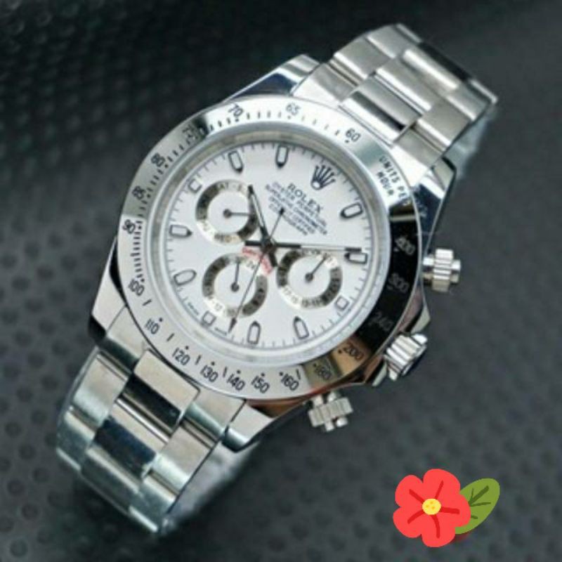Jam Tangan Rolex Daytona Autometic Super Mewah Dan Elegan - Jam Tangan Rolex Daytona Silver Putih