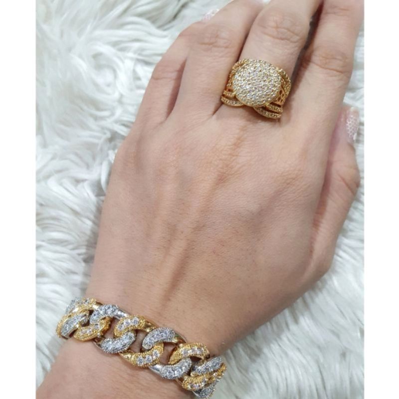 Gelang cincin Premium Lapis emas gelang zircon Anti Karat Anti Alergi Bracelet Premium Quality Rd0006