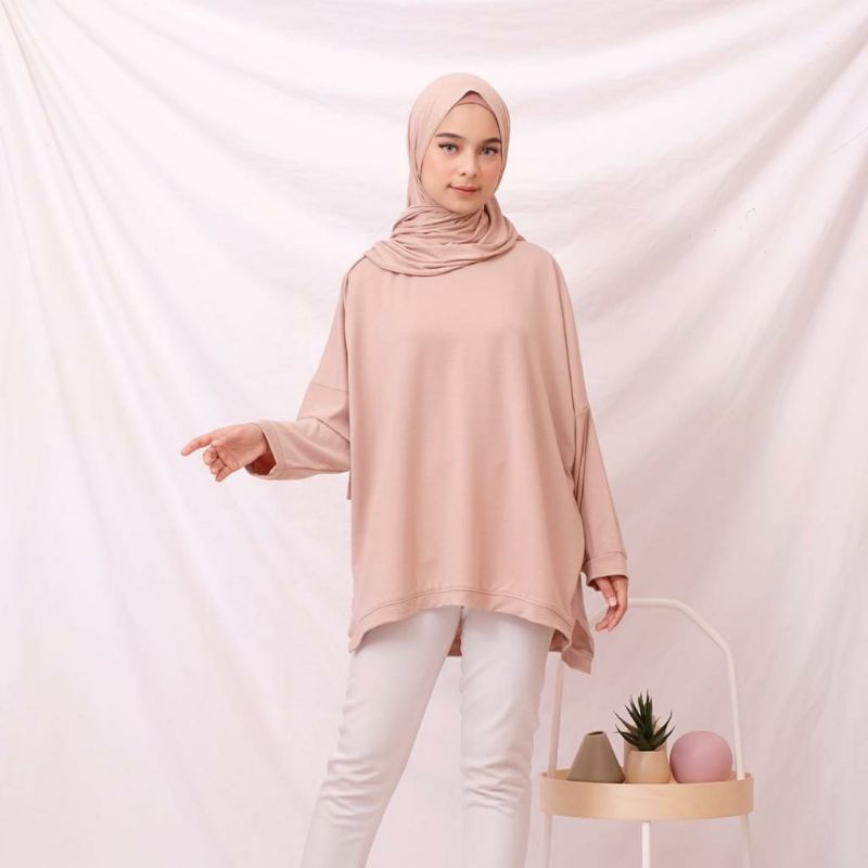 ATASAN BLOUSE WANITA BATWING JUMBO BIGSIZE OVERSIZE BABYTERRY SPANDEX - 1780-4