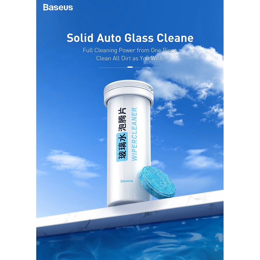 Baseus Pil Sabun Pembersih Wiper Kaca Mobil Solid Auto Glass Cleaner 12 PCS