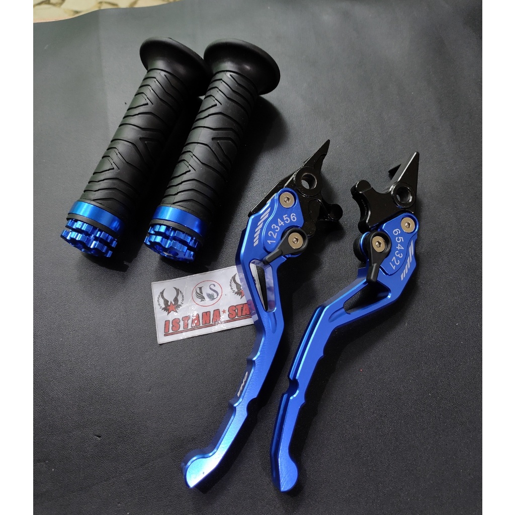 Handel Nmax Handle Tuas Rem Cakram Variasi CnC+Grip CNC biru