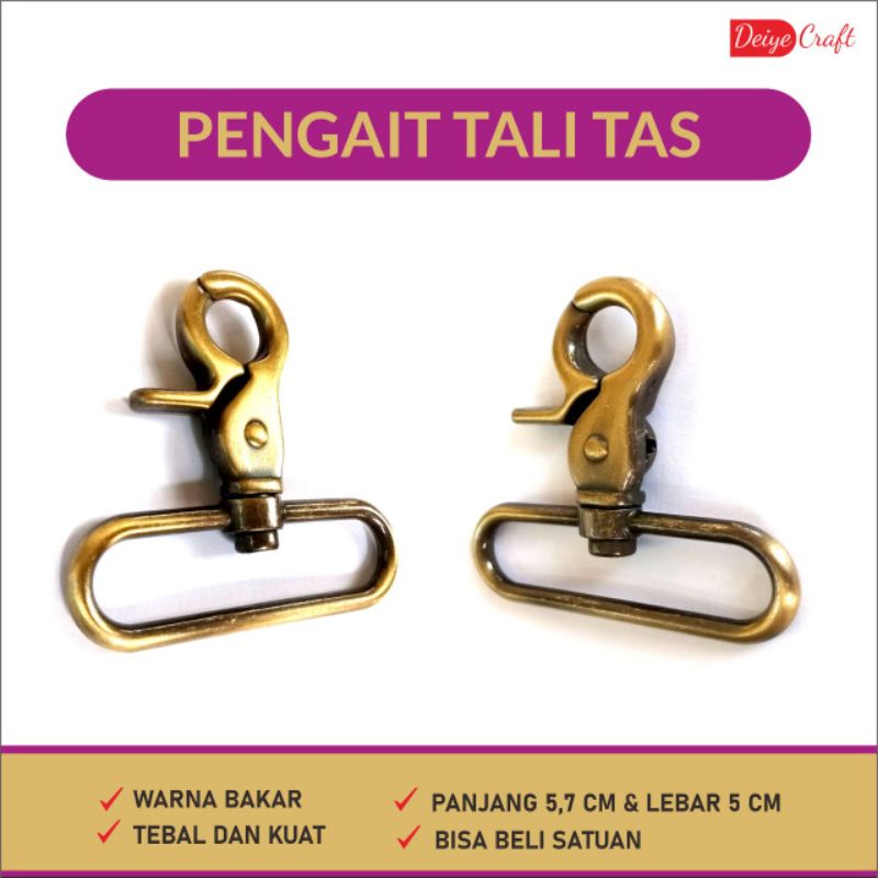 CANTOLAN TALI TAS Besi Bakar Lebar 5cm