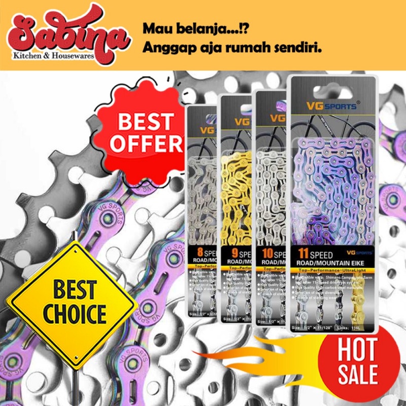 Bicycle Chain Half Hollow Rantai Sepeda Berongga 8 9 10 Speed Alloy