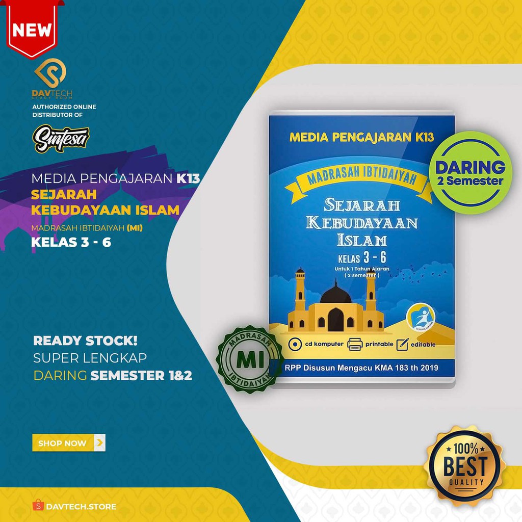 Cd Rpp Daring Perangkat Pembelajaran Sejarah Kebudayaan Islam MI Kelas 3-6
