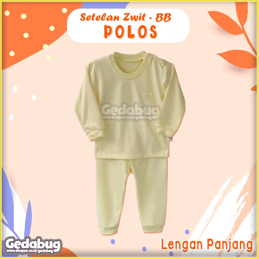 PANJANG Setelan Piyama Anak Zwit BB Polos | Setelan Oblong Bermain Anak | 100% Katun GEDABUG