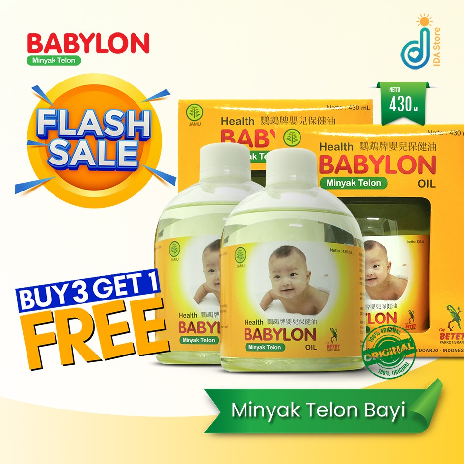 MINYAK BAYI - MINYAK TELON BAYI BABYLON BERKUALITAS 430ml