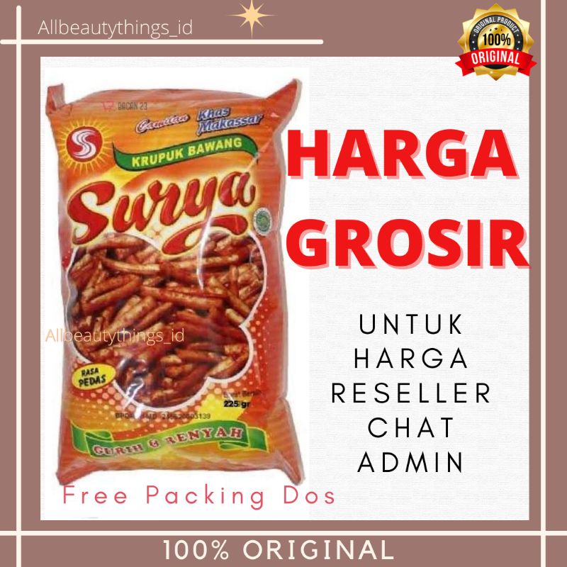 

Kerupuk Bawang Surya 225gr Oleh Oleh Khas Makassar Kota daeng krupuk cemilan makanan ringan