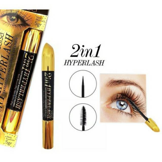 Mascara Eyeliner 2in1 Hyperlash Waterproof Salsa BPOM / Kosmetik Mata