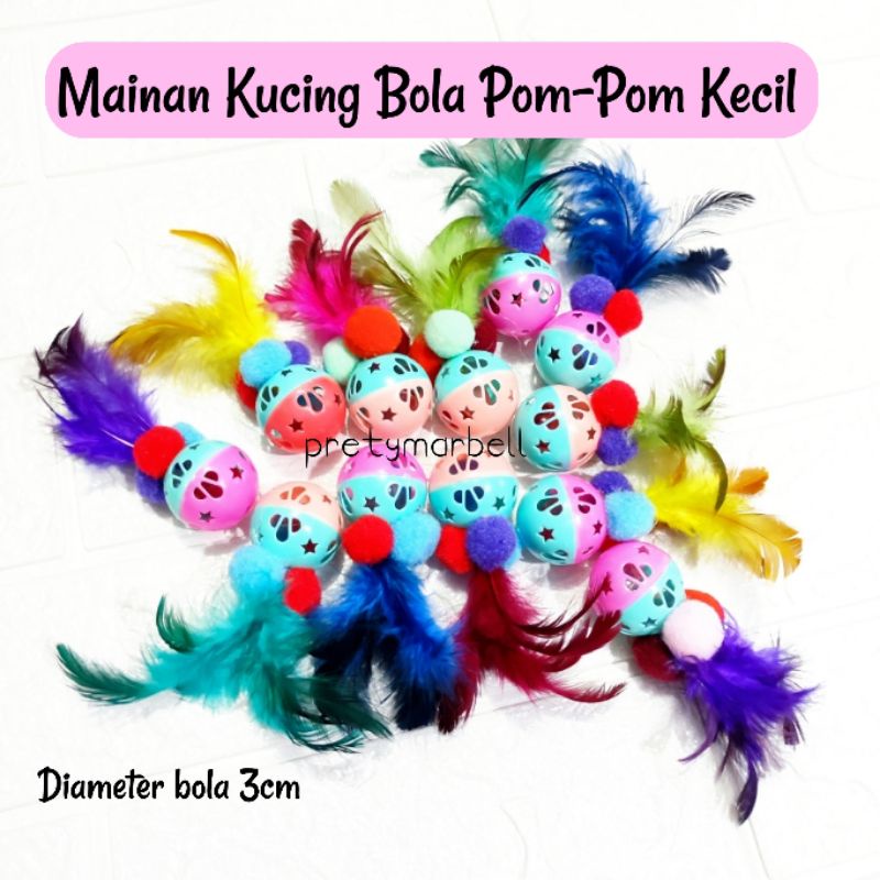 Mainan Bola Kucing Pom-Pom Kecil Cat Toys Murah Blitar