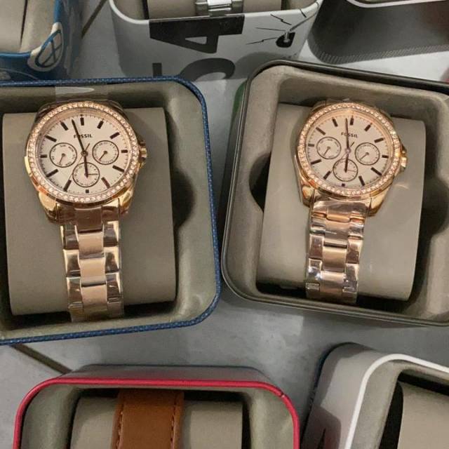 Sale Jam Fossil Rose Gold Blink BQ3316 NWT