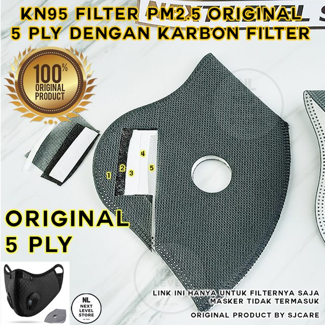 Filter KN95 Original PM2.5 5 Ply Karbon Carbon N95 Masker Olahraga Refill Sport Sports