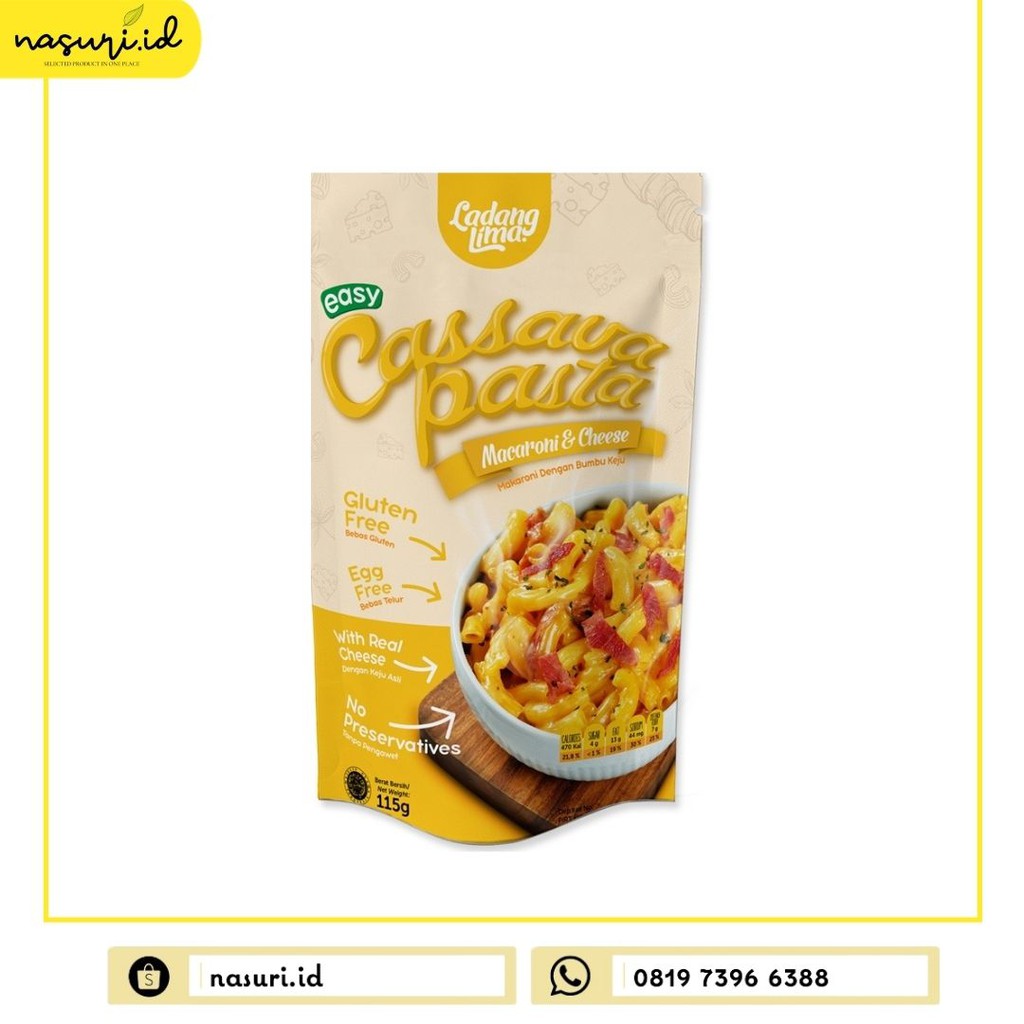

Cassava Pasta Mac & Cheese 115gr Ladang Lima