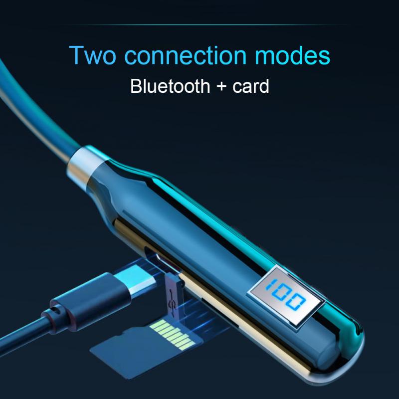 ⚡YZ Headset Bluetooth Neck Mounted  Earphone Magnetik Bass Running mic COD Kartu TF dapat dimasukkan