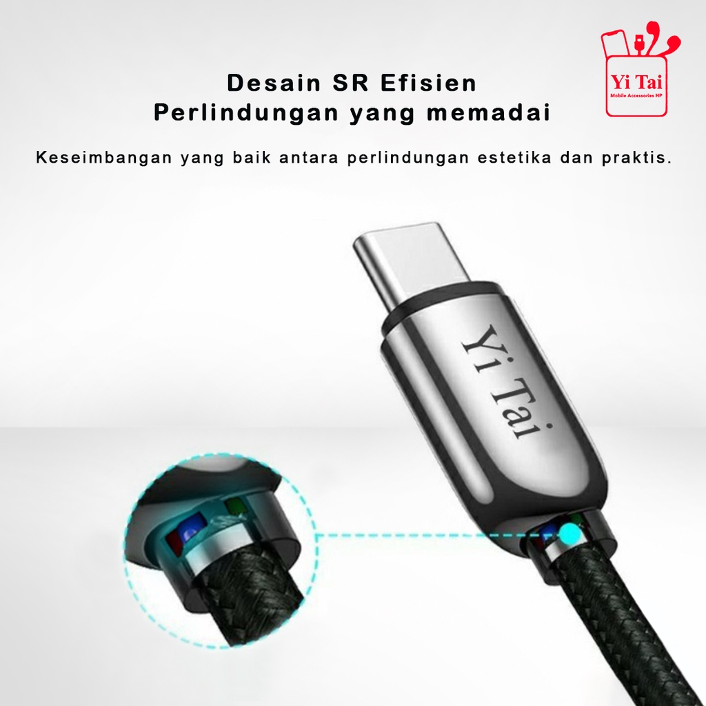 KABEL DATA TYPE C LED DIGITAL PD 66W YI TAI YIC-100 PENGISI DAYA CEPAT