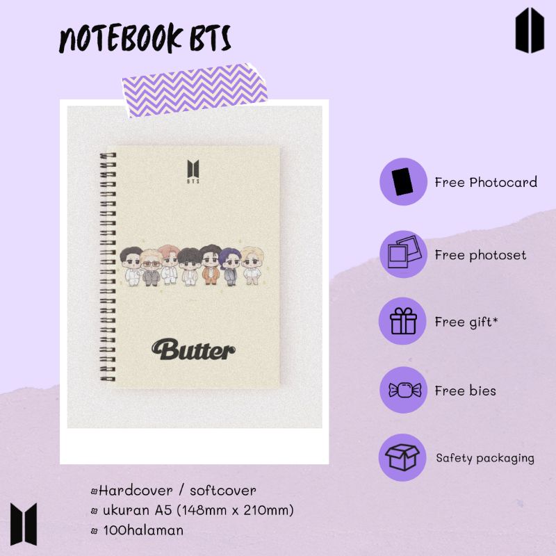 

Notebook BTS butter chibi ver | Hampers | Fankit BTS / merchandise