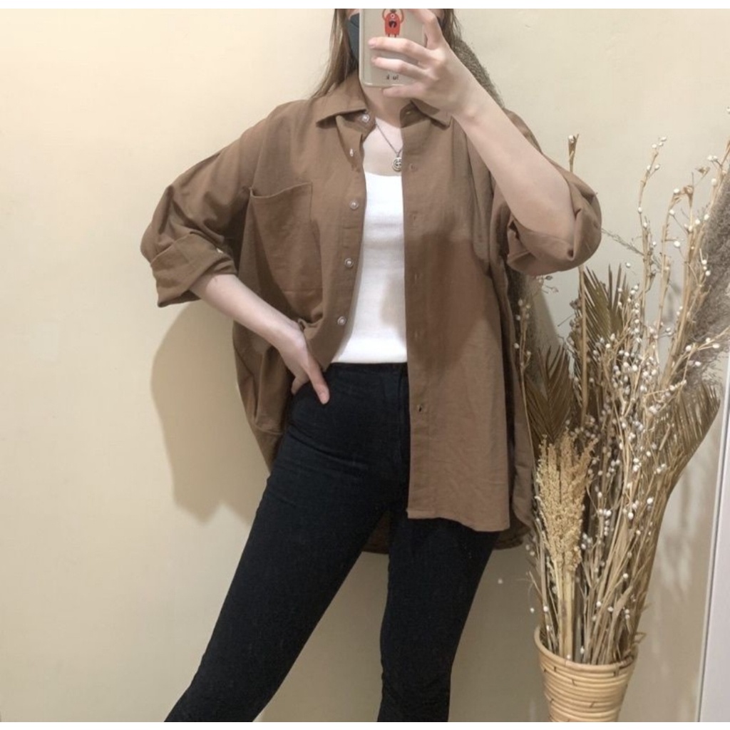 KEMEJA LINEN OVERSIZE / OLIVIA SHIRT / ATASAN WANITA