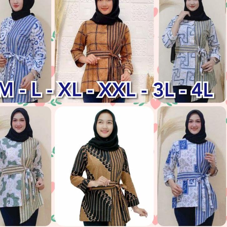 Langsung Beliii.. batik wanita modern terbaru 2022 kerja lengan panjang pendek kantor