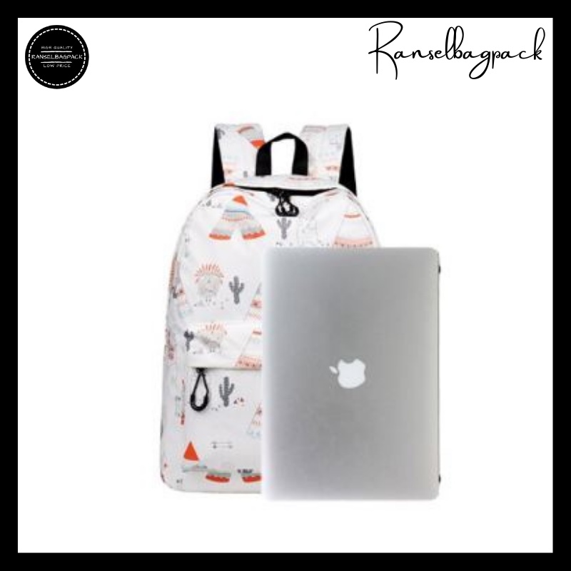 Tas Ransel Jumbo Backpack Punggung Model Remaja Fashion Print Corak Gaya Kekinian Terbaru Simple Klasik Elegan Korea Terkini Sekolah Travelling Perempuan Wanita Cewek