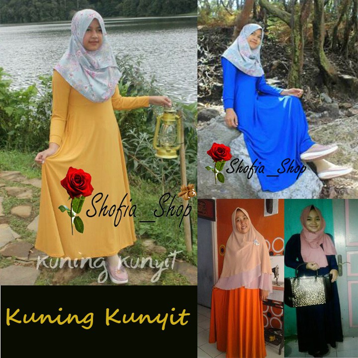  Baju  Gamis Warna Kuning  Kunyit Cocok Dengan Jilbab Warna 
