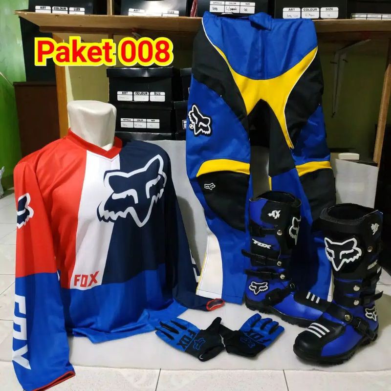 Paket Baju Set Trail Adventure Blue Black