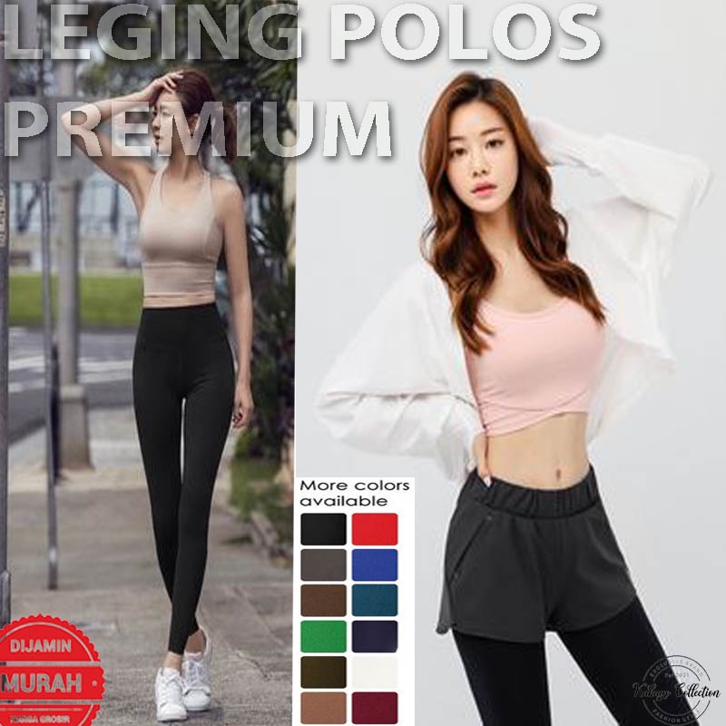 PROMO CELANA LEGGING HITAM POLOS PREMIUM Celana Legging Import Tebal Celana Legging Panjang Wanita D