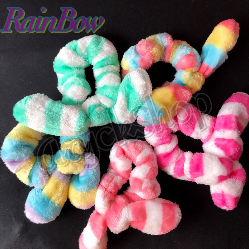 IKAT RAMBUT KELINCI MOTIF RAINBOW | IKAT RAMBUT WANITA