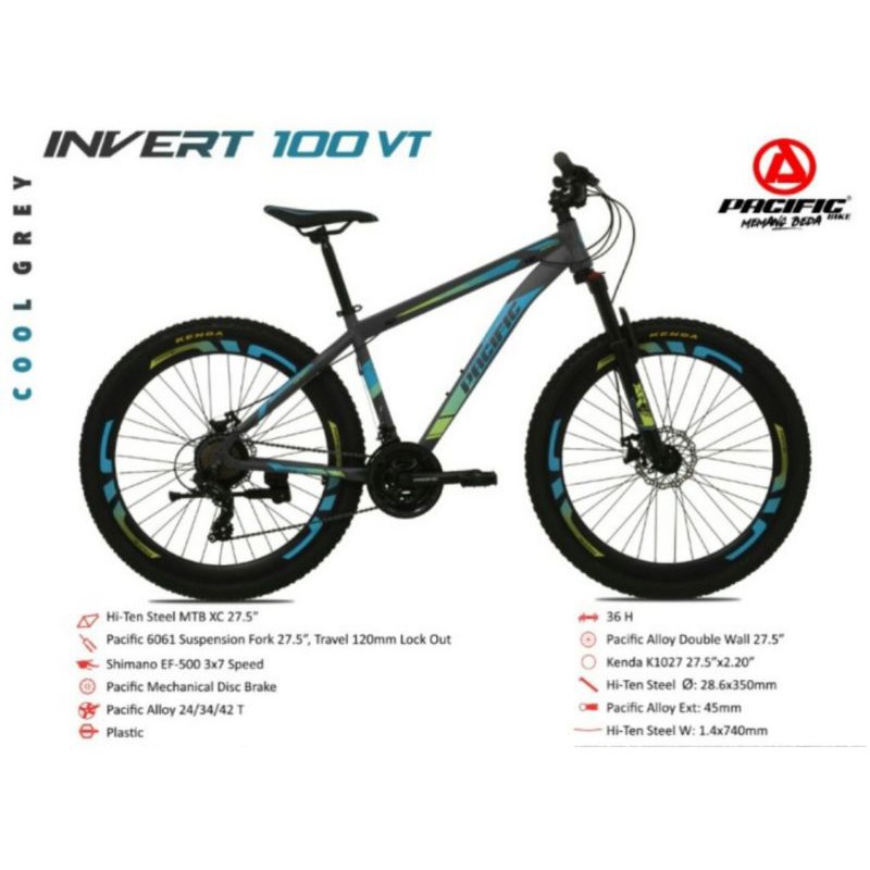 Sepeda Gunung MTB 27.5 Inch Pacific Invert 100 VT