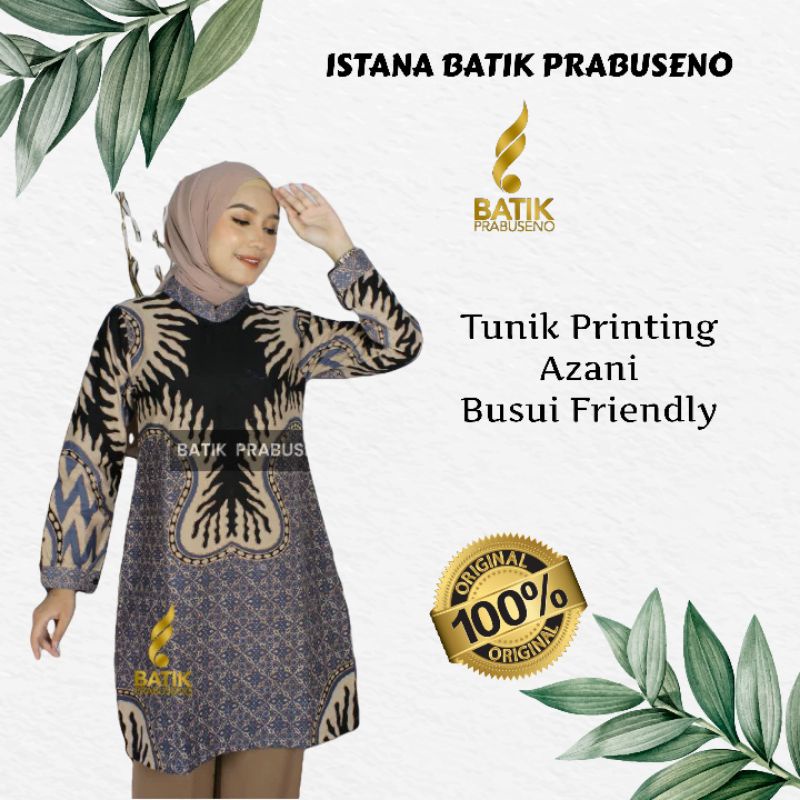 Tunik Azani Batik Prabuseno Batik Wanita Original Baju Atasan Wanita Kantoran Batik Premium Resletin