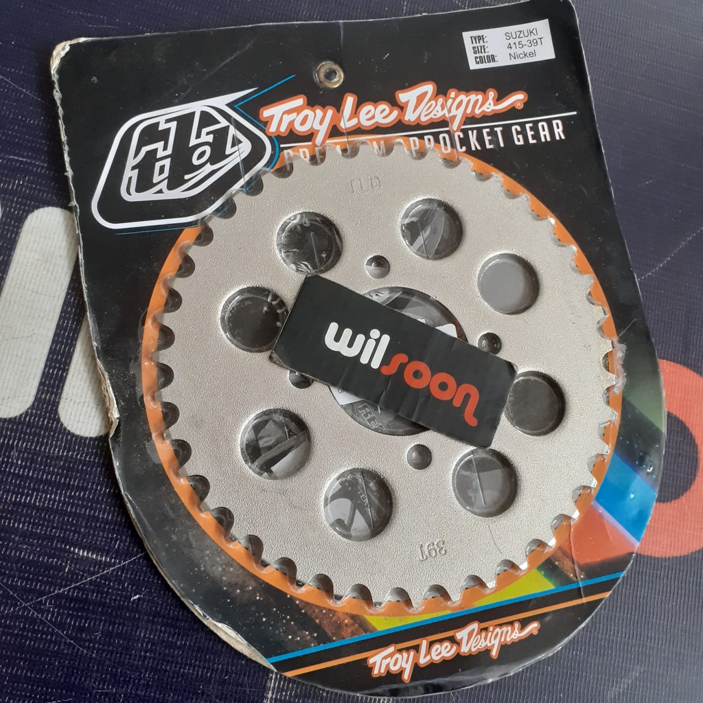 Gir Gear Belakang / Rear Sprocket Suzuki Smash /Satria FU 150/ Rider 150 Troy Lee Designs 415-39T Chrome-5