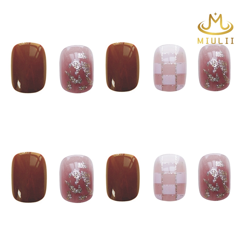 MIULII / KUKU PALSU  A0473  / 24PCS / 3D / NAIL ART / PREMIUM / CUTE / BIRU / FREE LEM JELLY / KUTEK