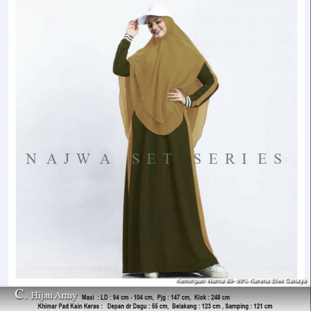 NAJWA SET SERIES. 
MAXI, spandex kombi ceruti premium, rok berfuring,KHIMAR,ceruti premium 2 layer