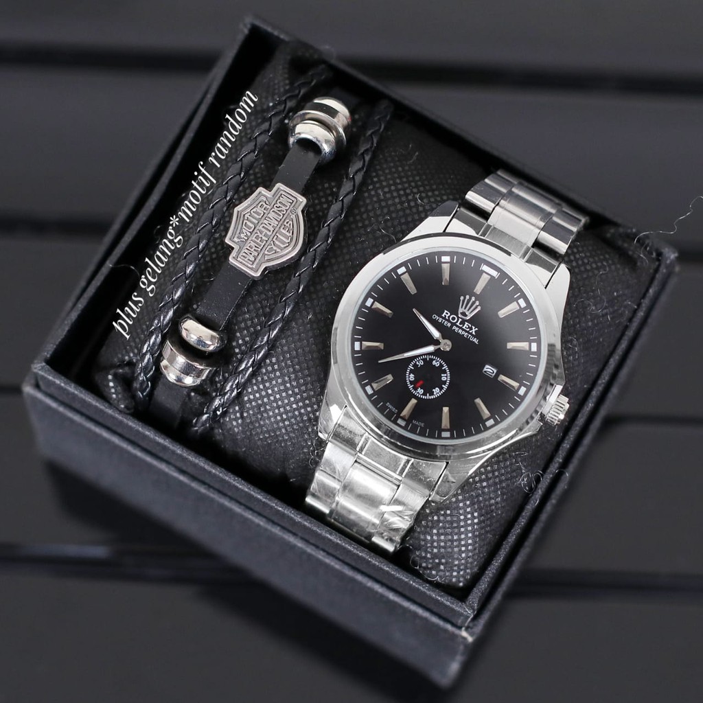 JAM TANGAN KEREN PRIA / COWOK ROLEX CHRONO FREE GELANG