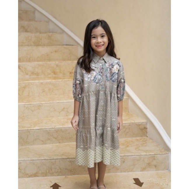 NYLA DRESS MOCCA BY GEULIS UKURAN ANAK 4-5 TAHUN READY BAJU LEBARAN ANAK