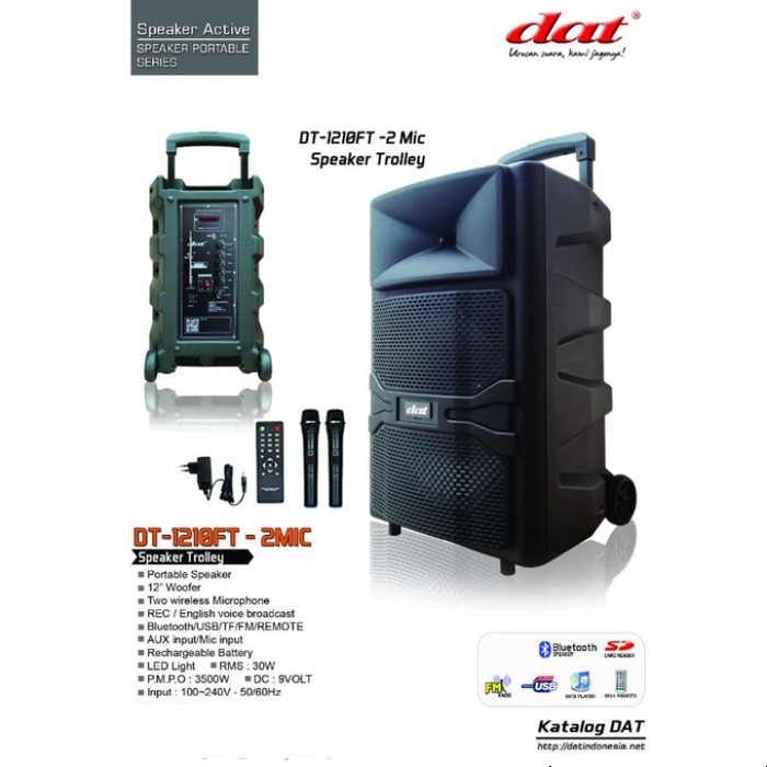 Speaker Aktif 12 Inch Portable DAT DT 1210FT 12 Inch