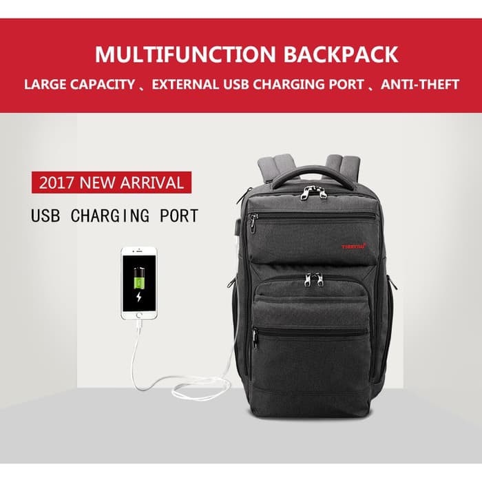 Backpack Laptop Waterproof T-B3242 dengan USB TIGERNU