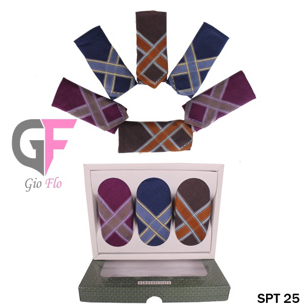 GIOFLO Sapu Tangan Katun Fashion Laki Isi 6 PCs Multicolor / SPT 25