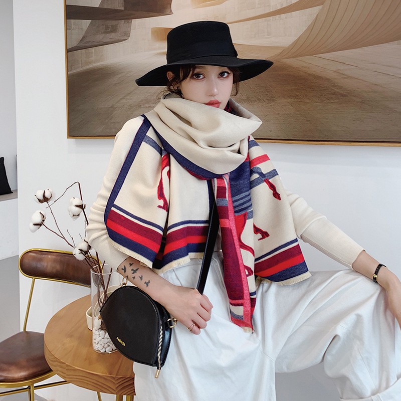 Hamlet Scarf Syal Shawl Motif Kuda Import Cashmere