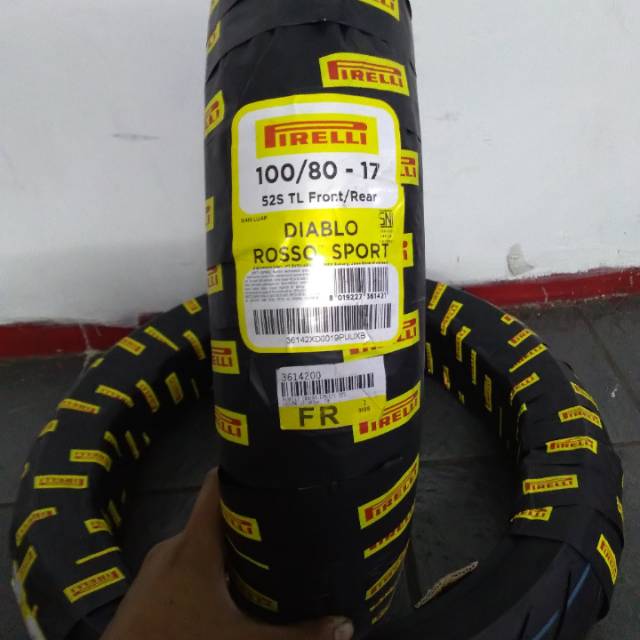 Ban Pirelli Diablo Rosso Sports 100/80 Ring 17 For Vixion C150R R15 Tiger Mx king satria Ban Tubeles